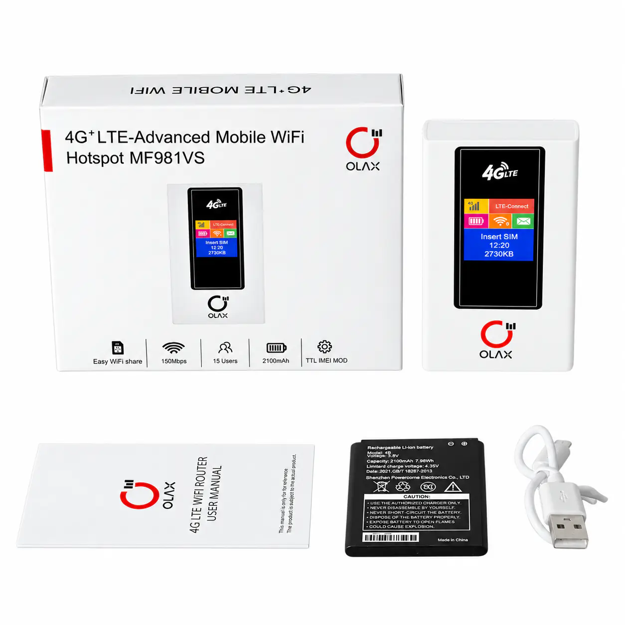 Портативний 4G Wi-Fi роутер OLAX MF981VS Портативний 4G Wi-Fi роутер OLAX MF981VS 4